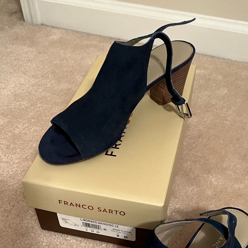 Franco Sarto Blue suede sandal size 8